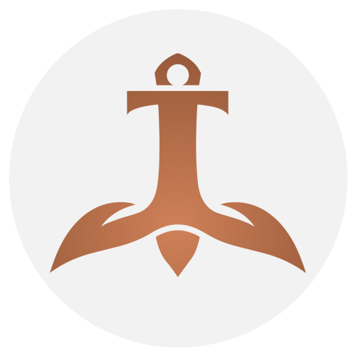 Das Logo vom Elektrobootsverleih SpreeAhoi ist ein kupferfarbener Anker.